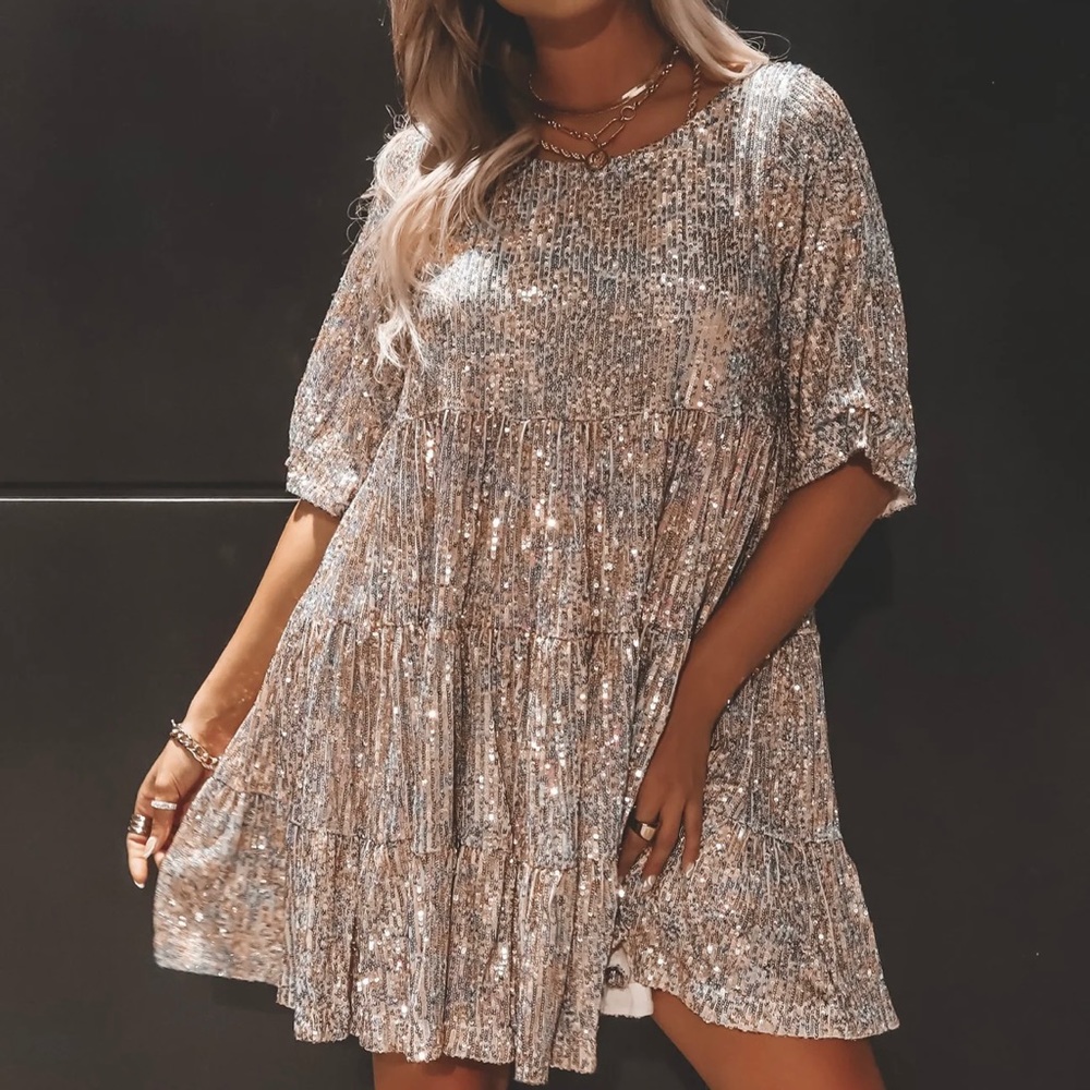 Amazing Lace My Queen sequin baby doll dress - unicorn